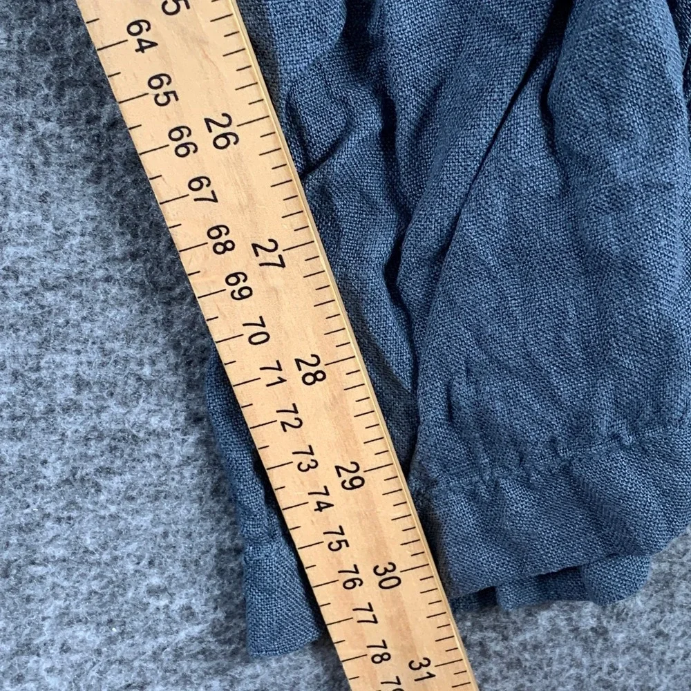 Faherty Linen Pants Men Large Blue Pull On Drawstring Preppy Modern